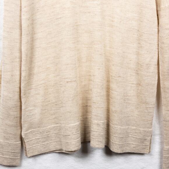 LULULEMON Well Being Linen Blend Open Knit Pullover Sweater Heathered Muslin M - Picture 6 of 9
